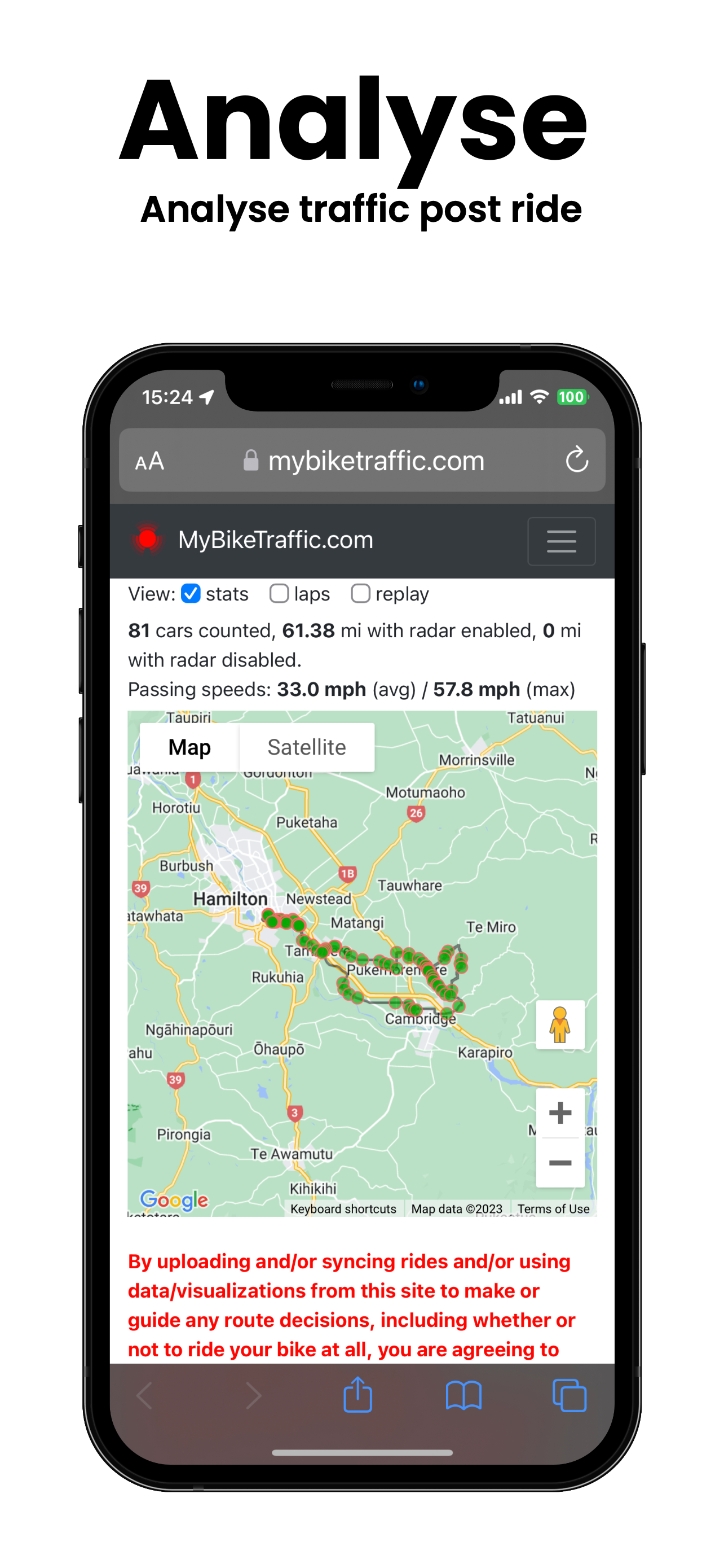 Veloscope vehicle data